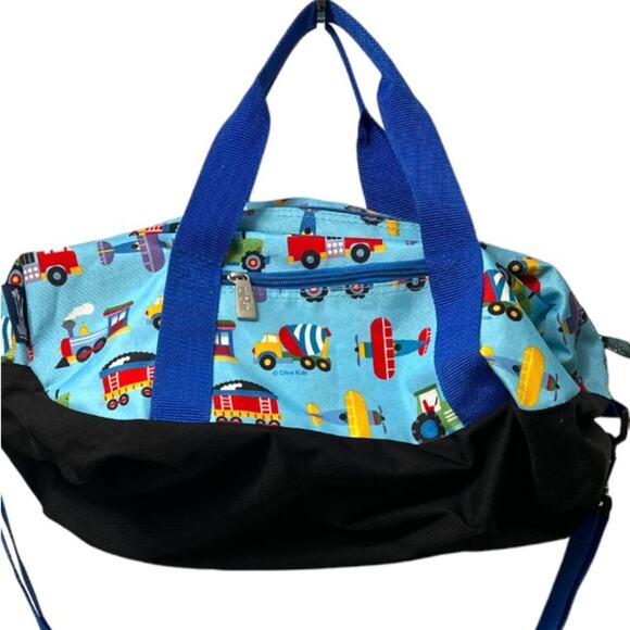 Wildkin Kids Overnighter Duffel Bag Trains, Planes & Trucks - Picture 1 of 8